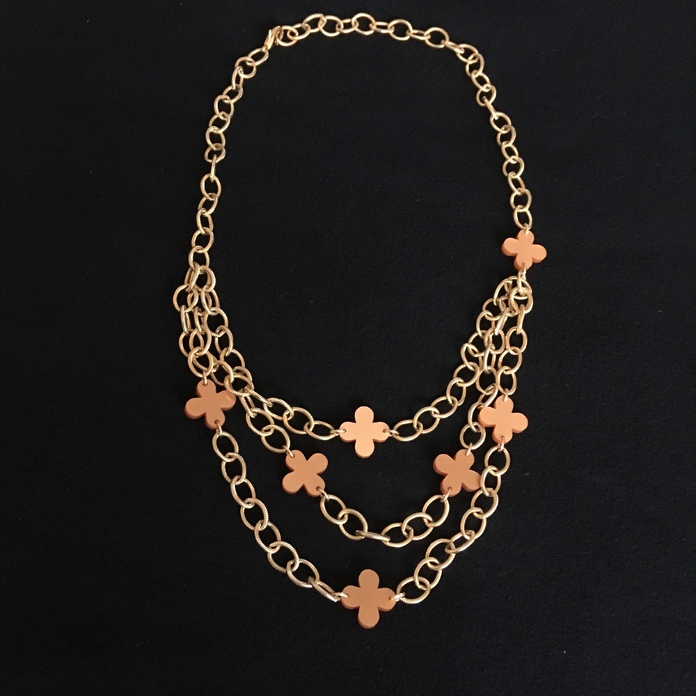Layered Gold Tone Fashion Jewelry Necklace